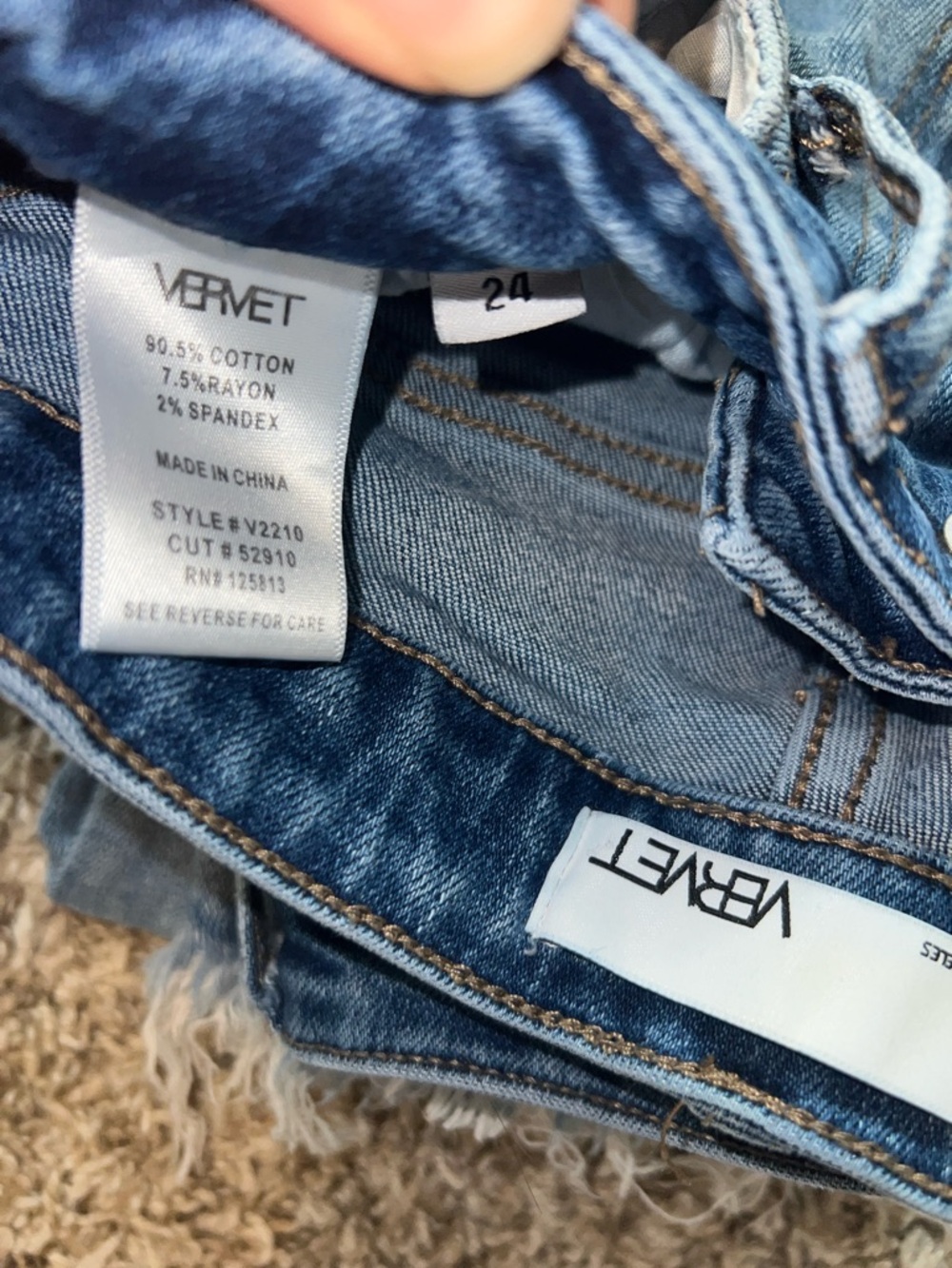 VERVET HAMPTON HIGH RISE CROP STRAIGHT LEG JEANS MEDIUM BLUE WASH Sz 0/24 - Picture 15 of 15